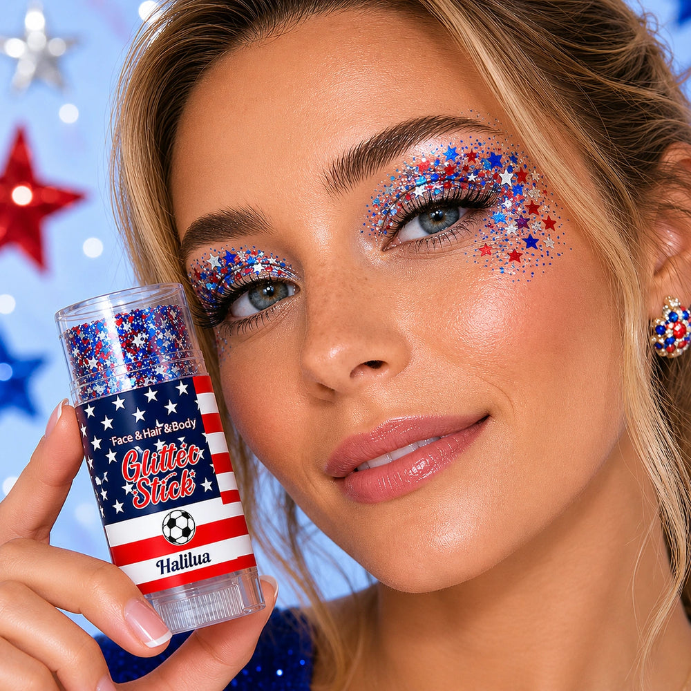 Swipe the glitter onto skin