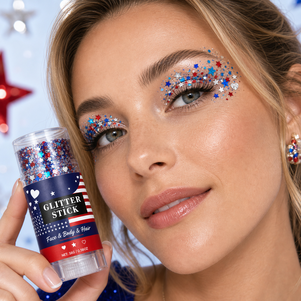 Swipe the glitter onto skin